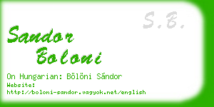 sandor boloni business card