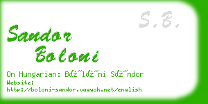 sandor boloni business card